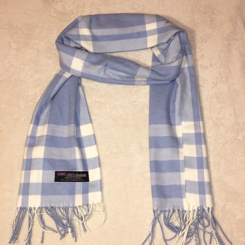 Blue/Light Gray/White Scarf